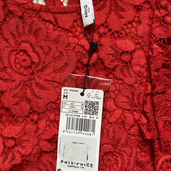 Mango Elegant Red Lace Dress - Picture 4 of 4